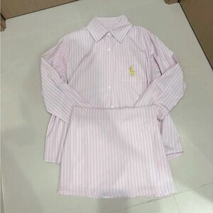 Ralph Lauren Pink Striped Shirt and Skirt Set